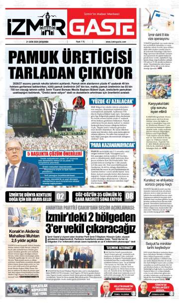 İzmir Gaste gazetesi ilk sayfası