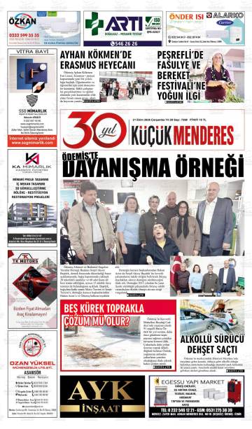 Küçük Menderes gazetesi ilk sayfası
