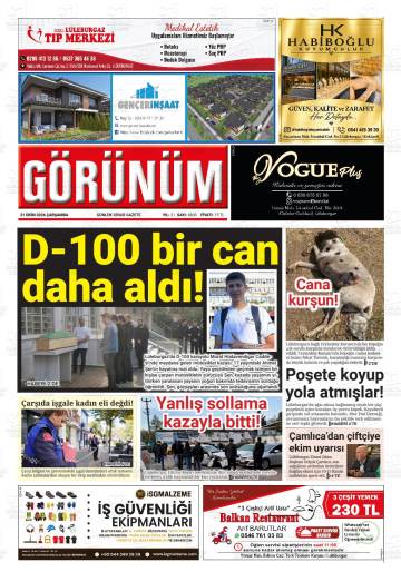 Görünüm gazetesi ilk sayfası