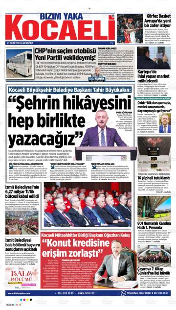 Bizim Yaka Kocaeli gazetesi ilk sayfası