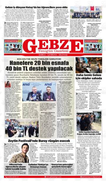 Gebze Yenigün gazetesi ilk sayfası