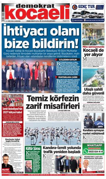 Kocaeli Demokrat gazetesi ilk sayfası