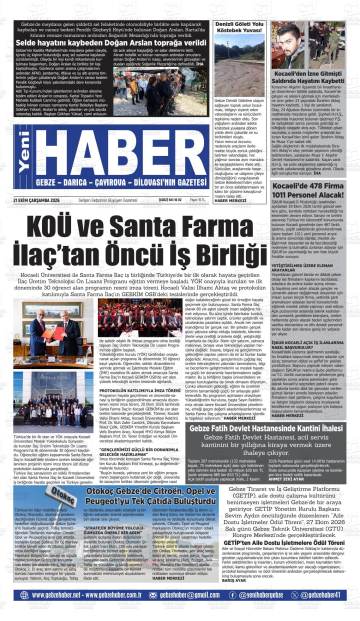 Yeni Haber gazetesi ilk sayfası