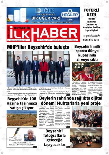 Beyşehir İlk Haber gazetesi ilk sayfası