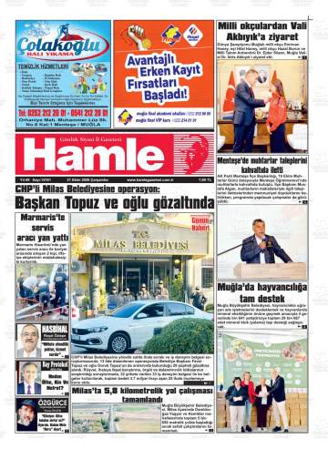 Hamle gazetesi ilk sayfası