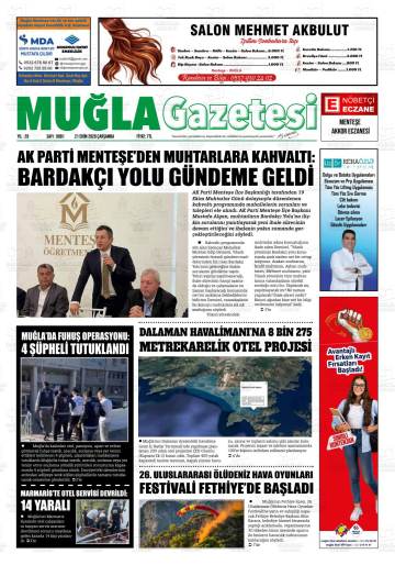 Muğla gazetesi ilk sayfası