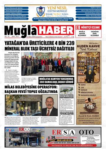 Muğla Haber gazetesi ilk sayfası