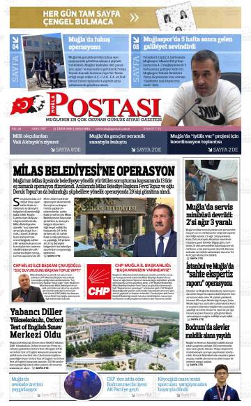 Muğla Postası gazetesi ilk sayfası