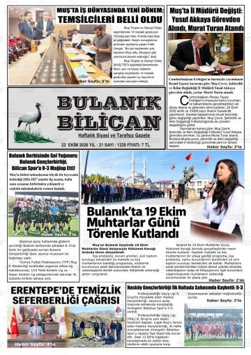 Bulanık Bilican gazetesi ilk sayfası
