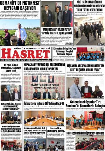 Hasret gazetesi ilk sayfası