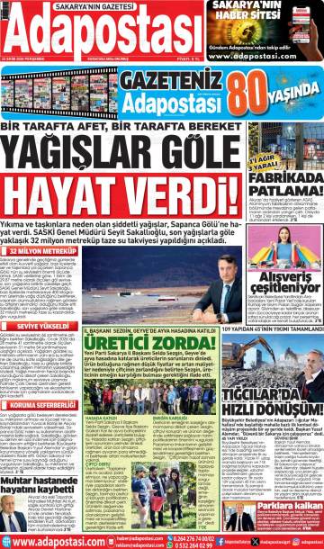 Adapostası gazetesi ilk sayfası