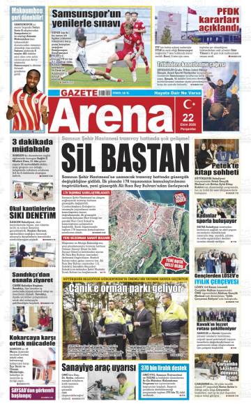 Gazete Arena gazetesi ilk sayfası