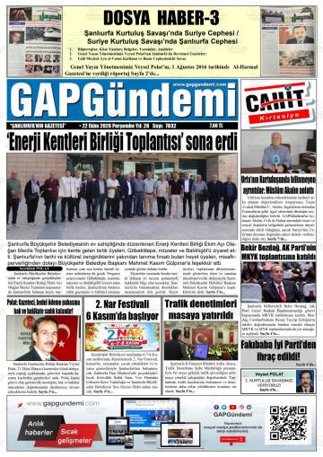 Gap Gündemi gazetesi ilk sayfası