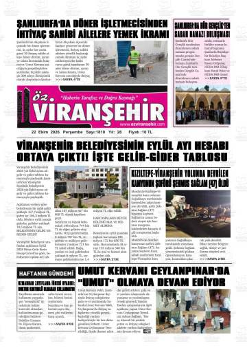Öz Viranşehir gazetesi ilk sayfası