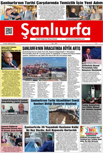 Şanlıurfa gazetesi ilk sayfası
