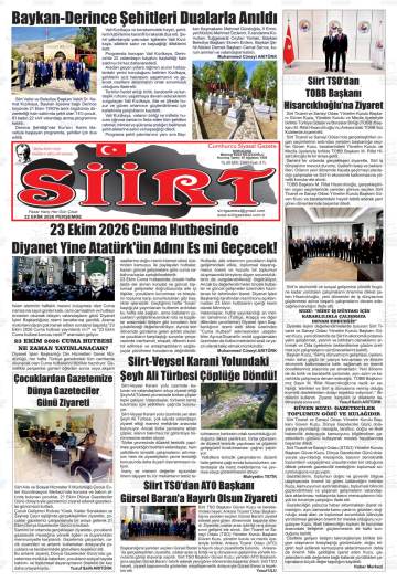 Siirt gazetesi ilk sayfası