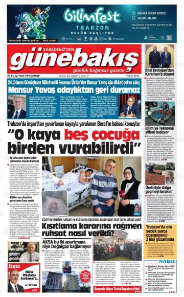 Karadeniz'den Günebakış gazetesi ilk sayfası