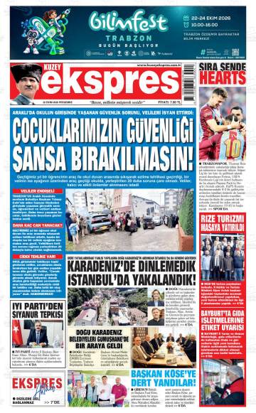 Kuzey Ekspres gazetesi ilk sayfası