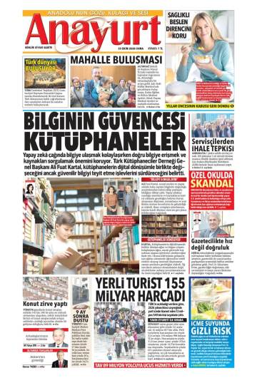 Anayurt gazetesi ilk sayfası