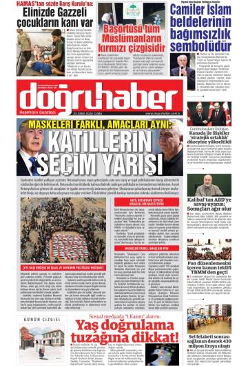 Doğru Haber gazetesi ilk sayfası