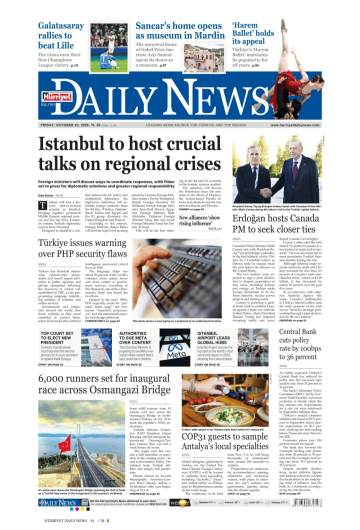 Hürriyet Daily News gazetesi ilk sayfası