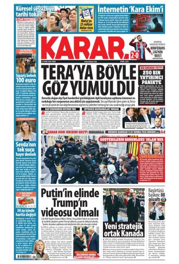Karar gazetesi ilk sayfası