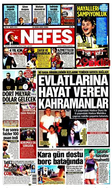 Nefes gazetesi ilk sayfası