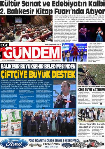 Ege Gündem gazetesi ilk sayfası