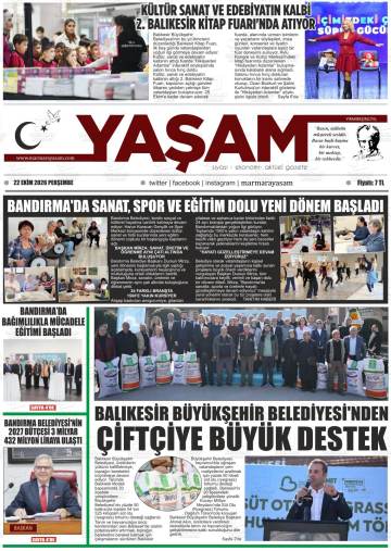 Yaşam gazetesi ilk sayfası