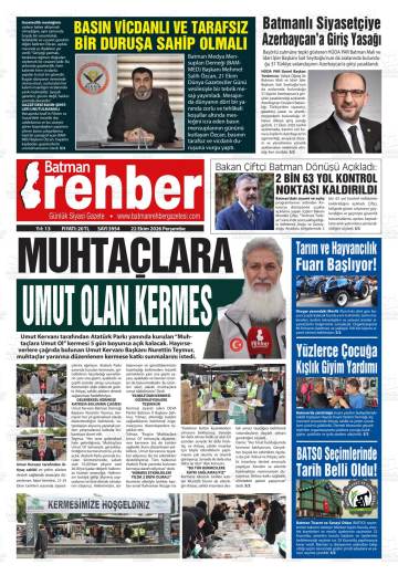 Batman Rehber gazetesi ilk sayfası