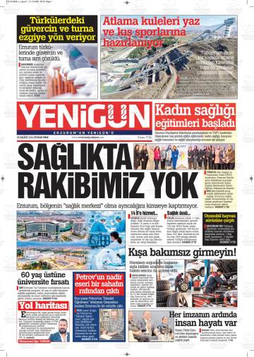 Yenigün gazetesi ilk sayfası