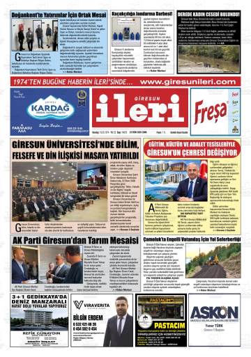 Giresun İleri gazetesi ilk sayfası