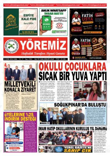 Yöremiz gazetesi ilk sayfası
