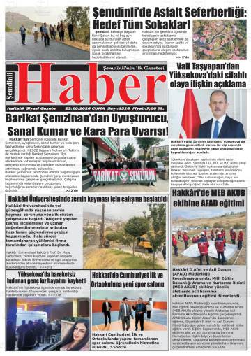 Şemdinli Haber gazetesi ilk sayfası
