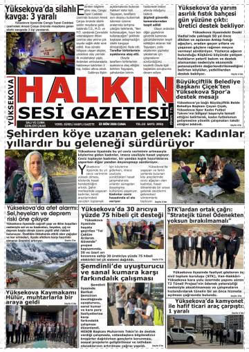 Yüksekova Halkın Sesi gazetesi ilk sayfası