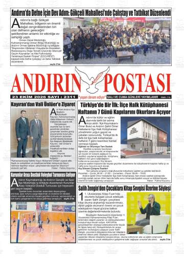 Andırın Postası gazetesi ilk sayfası