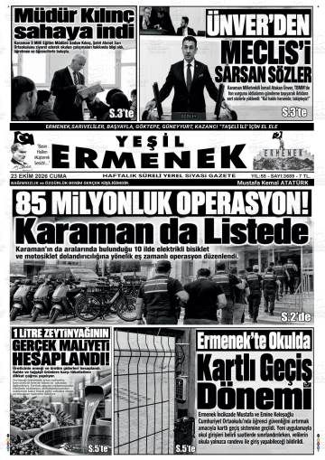Yeşil Ermenek gazetesi ilk sayfası