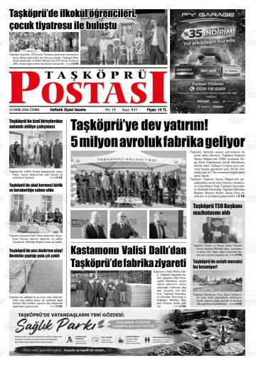 Taşköprü Postası gazetesi ilk sayfası