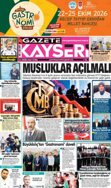 Gazete Kayseri gazetesi ilk sayfası