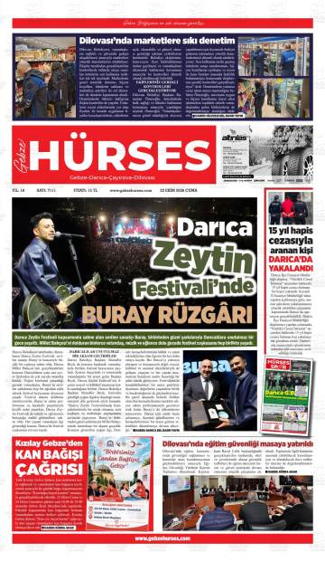 Gebze Hürses gazetesi ilk sayfası