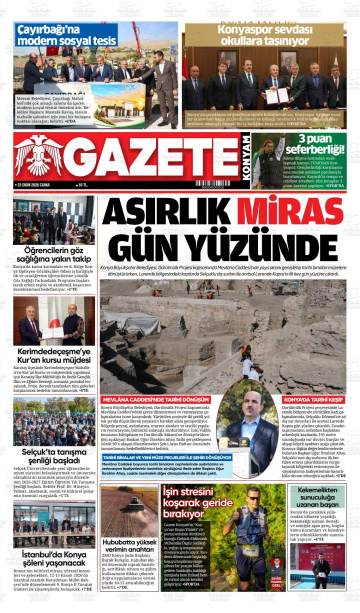 Gazete Konyam gazetesi ilk sayfası