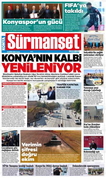 Konya Sürmanşet gazetesi ilk sayfası