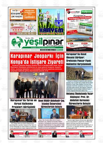 Yeşilpınar gazetesi ilk sayfası