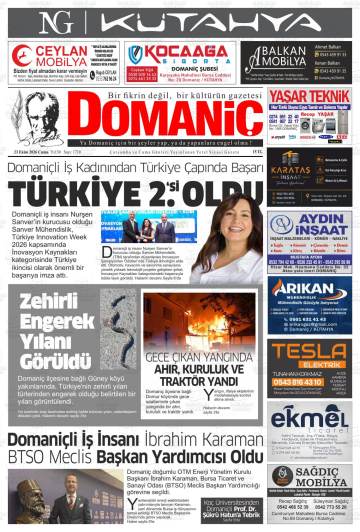 Domaniç gazetesi ilk sayfası