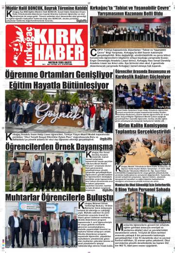 Kırkağaç Kırkhaber gazetesi ilk sayfası