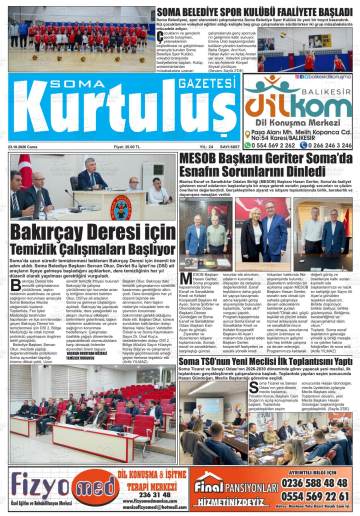 Soma Kurtuluş gazetesi ilk sayfası