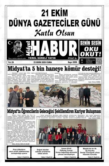 Midyat Habur gazetesi ilk sayfası