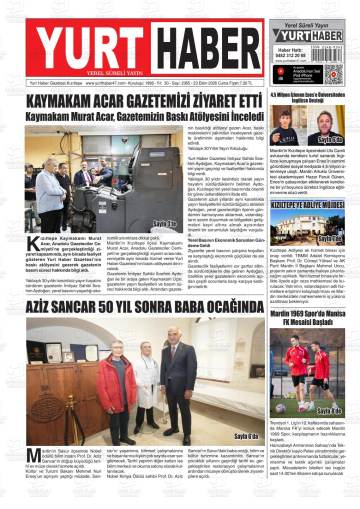 Yurt Haber gazetesi ilk sayfası