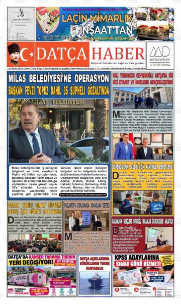 Datça Haber gazetesi ilk sayfası