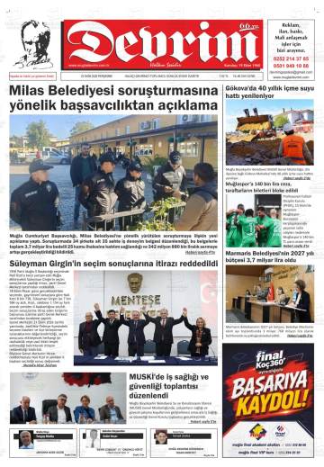 Devrim gazetesi ilk sayfası